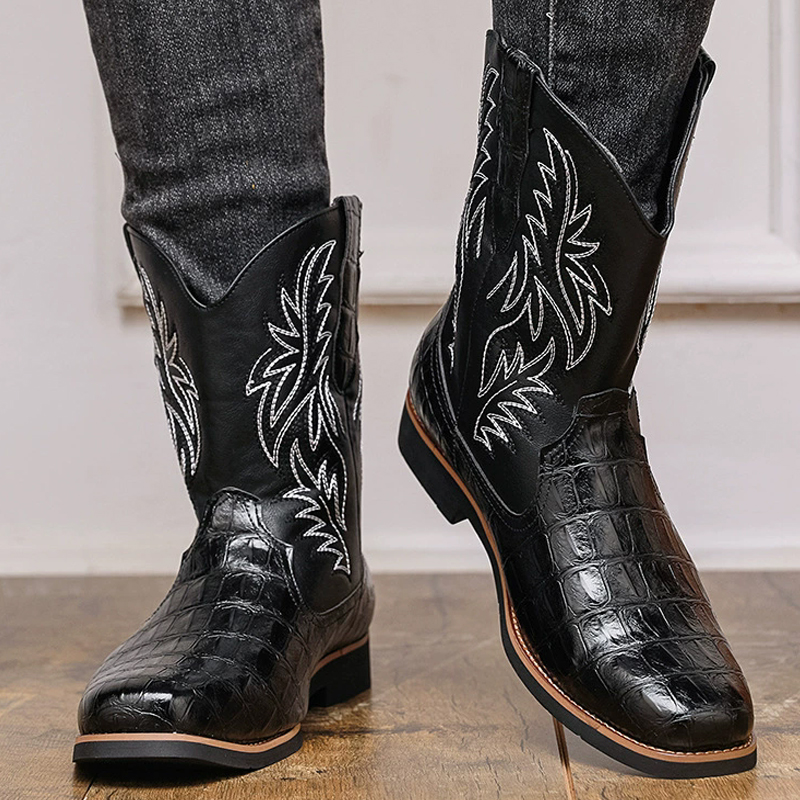 Retro wide toe Western cowboy  - Embroidery Fabric ulasan dan harga