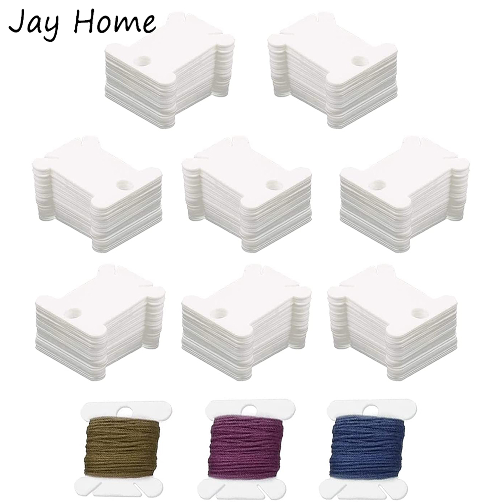 50/100Pcs Plastic Floss Bobbin - Embroidery Floss ulasan dan harga