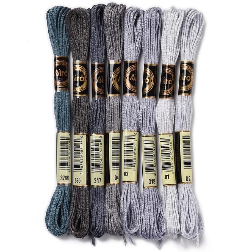 8 Skeins 70 Yards Grey Friends - Embroidery Floss ulasan dan harga