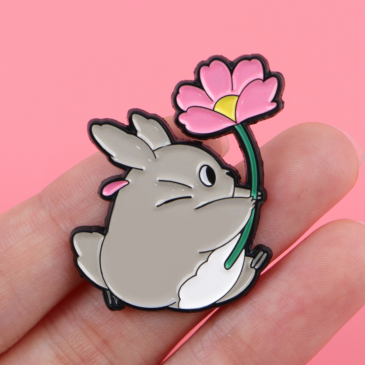 Cute Animal Enamel Pin Anime M - Embroidery Illustration ulasan dan harga