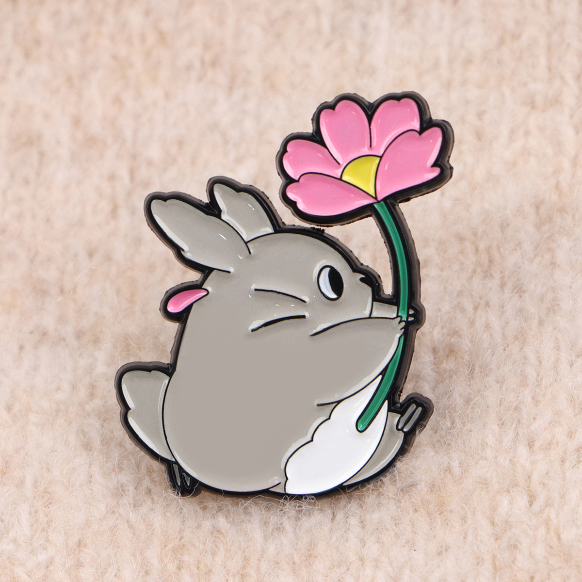 Cute Animal Enamel Pin Anime M - Embroidery Illustration ulasan dan harga