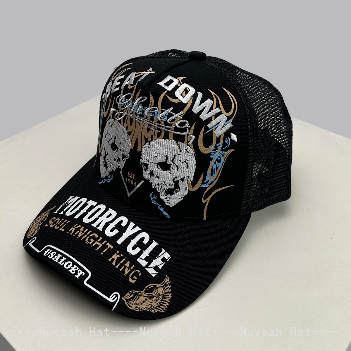 Skull Flame Embroidery Hard To - Embroidery Letter ulasan dan harga