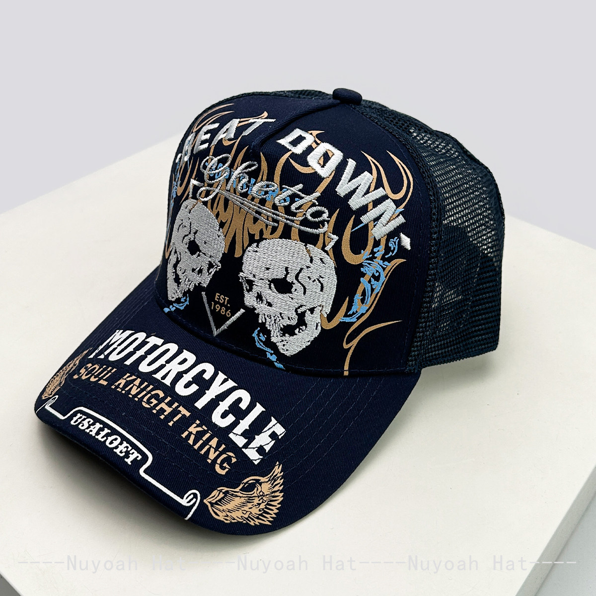 Skull Flame Embroidery Hard To - Embroidery Letter ulasan dan harga