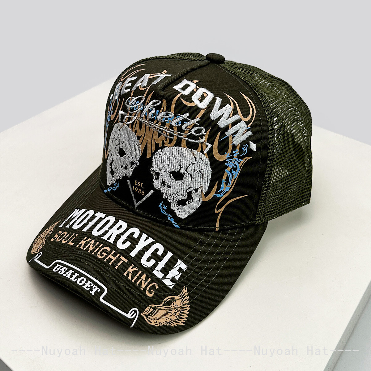 Skull Flame Embroidery Hard To - Embroidery Letter ulasan dan harga