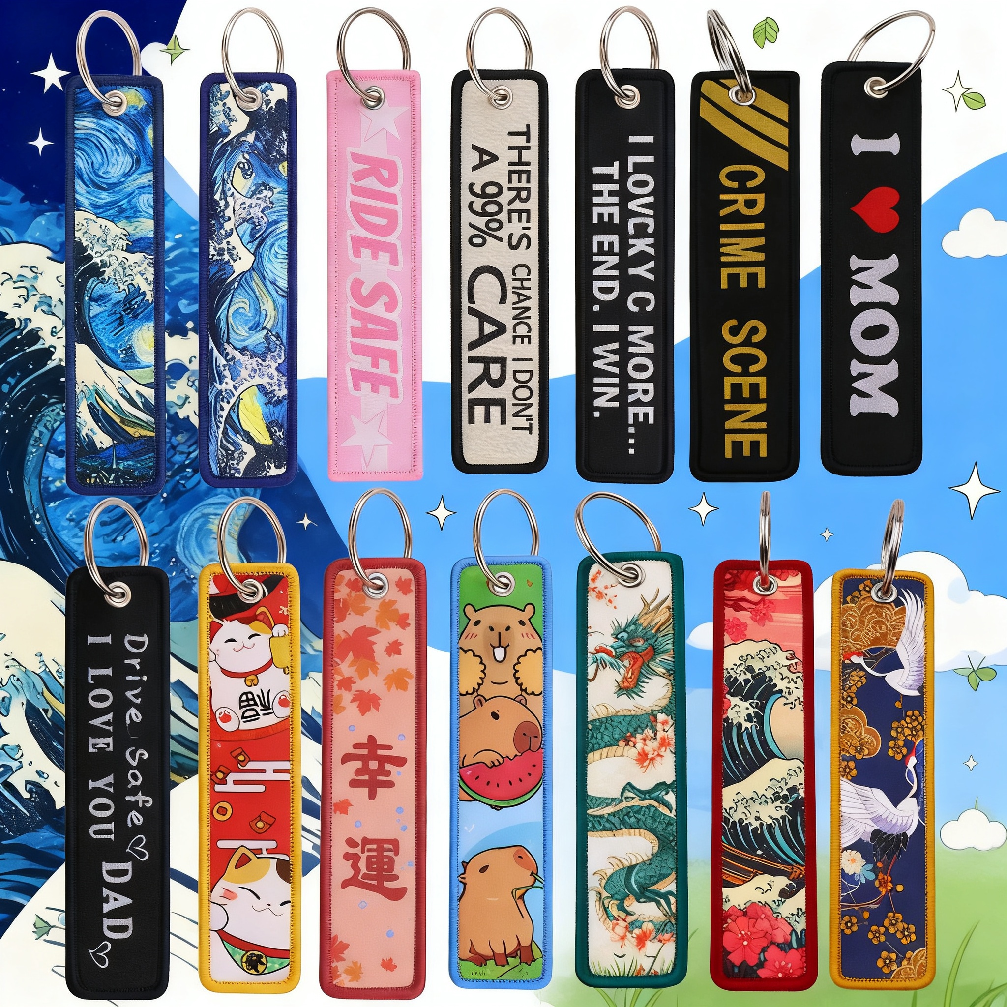 Van Gogh Embroidery Key Fobs K - Embroidery Charm ulasan dan harga