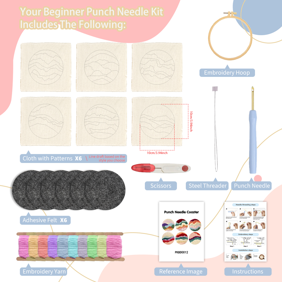 GATYZTORY Punch Needle Coaster - Punch Needle Handle ulasan dan harga