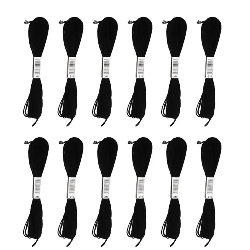 24PCS Black White Cross Stitch - Embroidery Floss ulasan dan harga