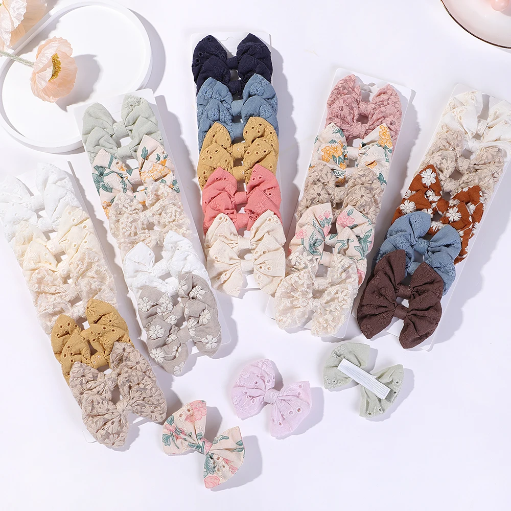10Pcs/Set Fashion Bows Hairgri - Embroidery Love ulasan dan harga