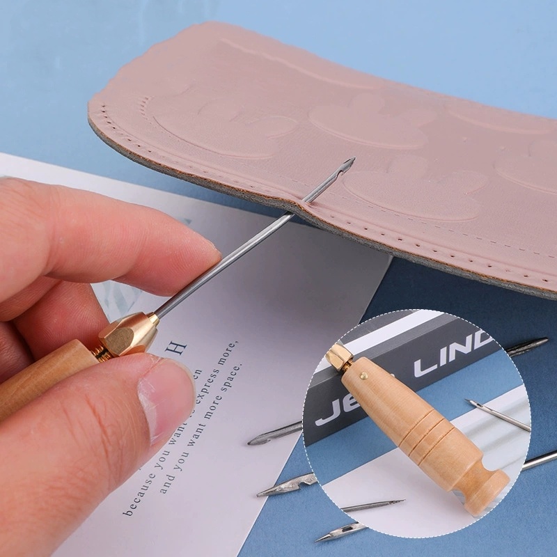 1set Leather Sewing Awl Set Re - Punch Needle Handle ulasan dan harga