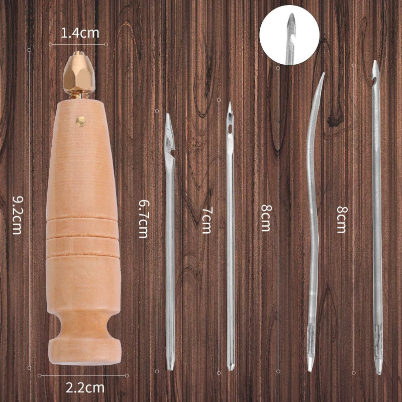 1set Leather Sewing Awl Set Re - Punch Needle Handle ulasan dan harga