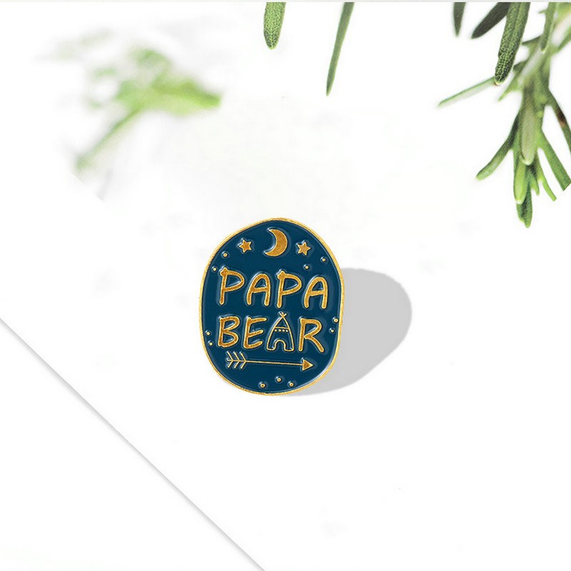 Mama Papa Bear Enamel Pins Cus - Embroidery Love ulasan dan harga