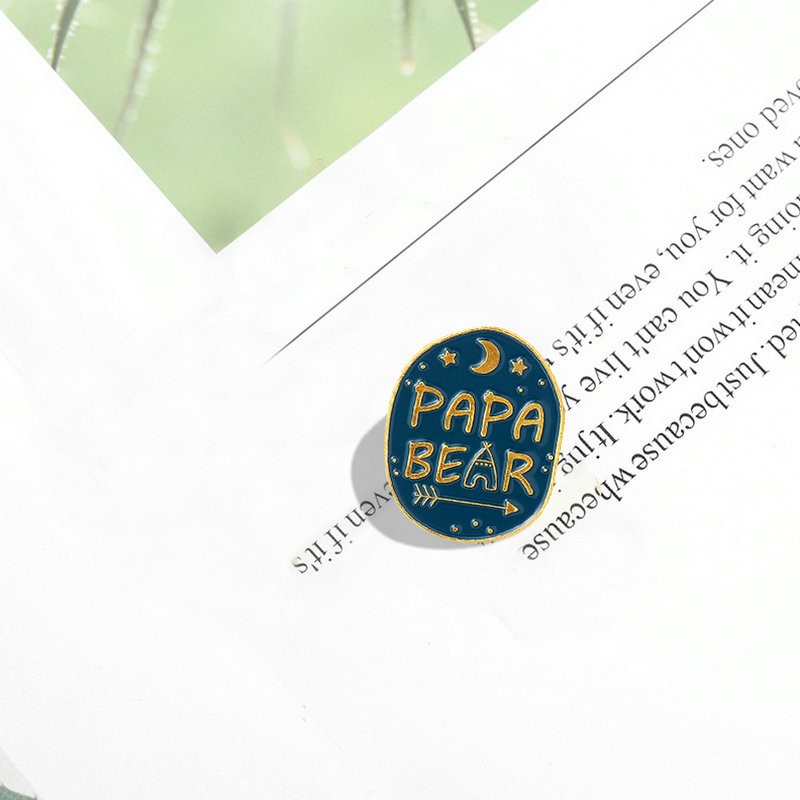 Mama Papa Bear Enamel Pins Cus - Embroidery Love ulasan dan harga