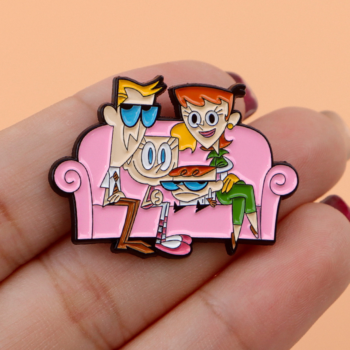 Cartoon Family Enamel Pin Badg - Embroidery Illustration ulasan dan harga