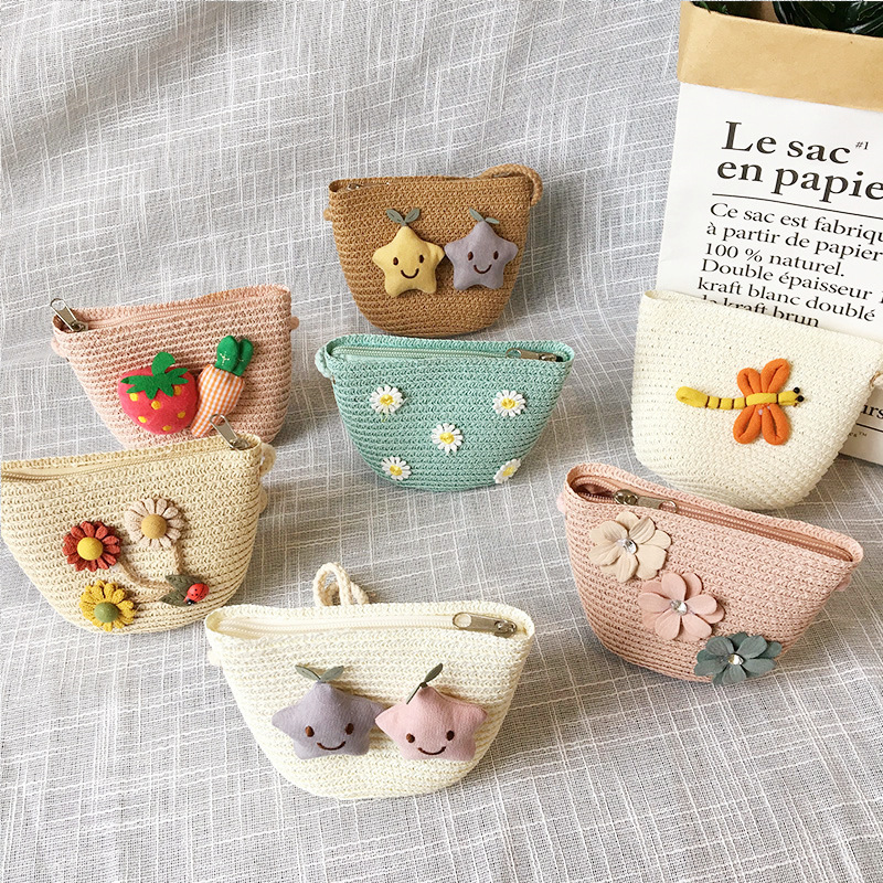 Summer Children's Straw Woven  - Embroidery Love ulasan dan harga