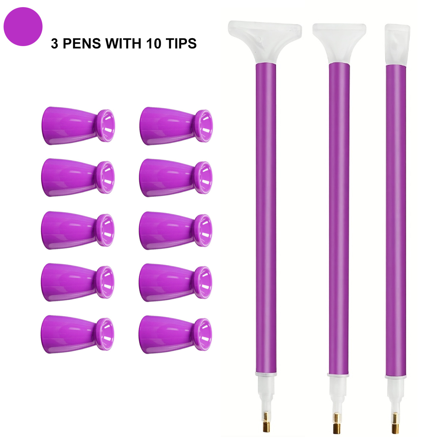10 Silicone Tips & 3 Pens Diam - Embroidery Kit Starter ulasan dan harga