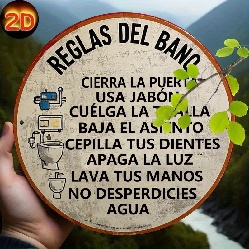 2D Flat, 1pc Spanish Bathroom  - Embroidery Wall Art ulasan dan harga