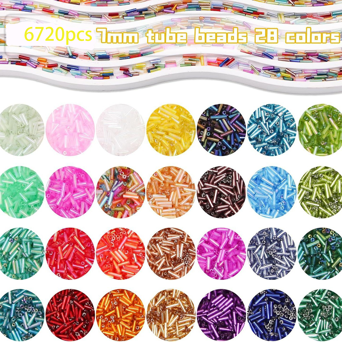 About 6720Pcs/Box 7mm 28 Color - Embroidery Beads ulasan dan harga