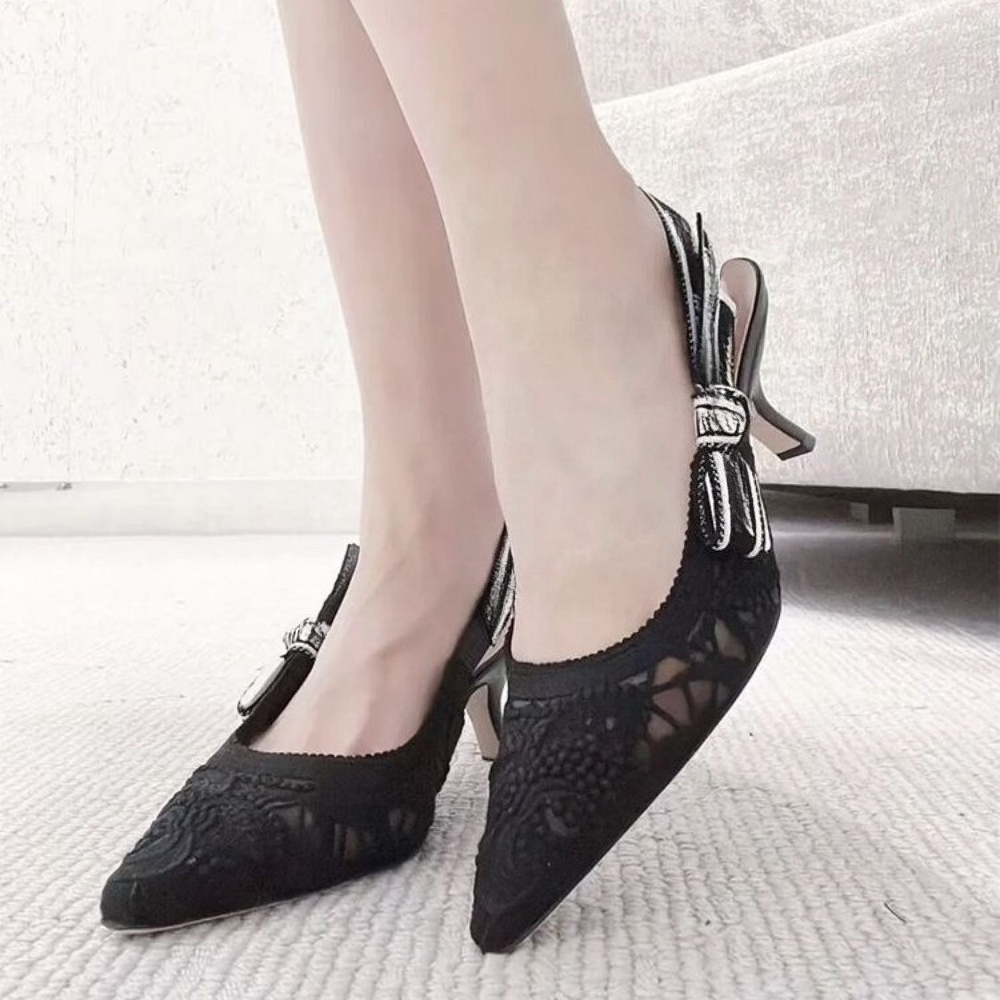 Genuine Leather High Heel Sand - Embroidery Style ulasan dan harga