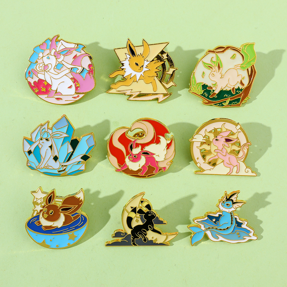 Anime Eeveelution Eevee Enamel - Embroidery Illustration ulasan dan harga