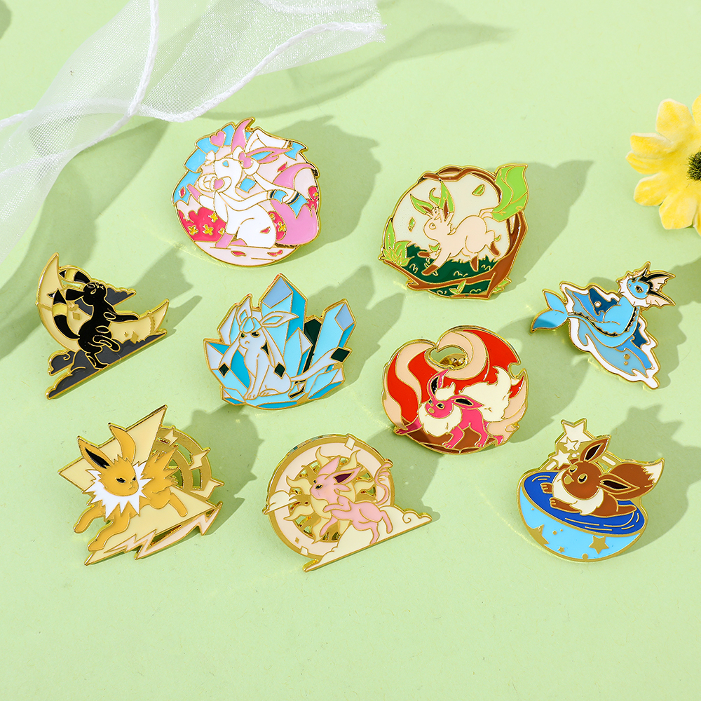 Anime Eeveelution Eevee Enamel - Embroidery Illustration ulasan dan harga