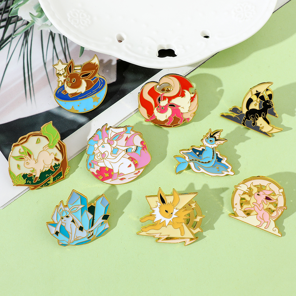 Anime Eeveelution Eevee Enamel - Embroidery Illustration ulasan dan harga