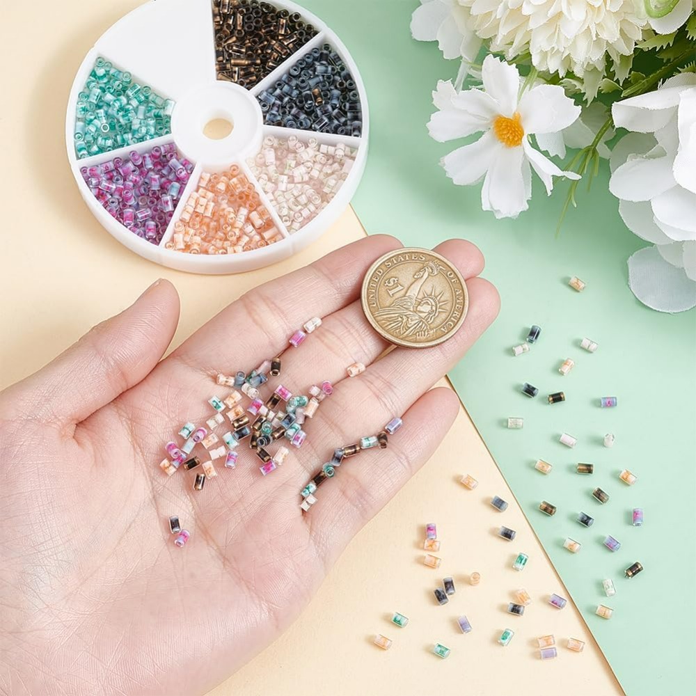 720pcs 6 Colors Tube Beads 24g - Embroidery Beads ulasan dan harga