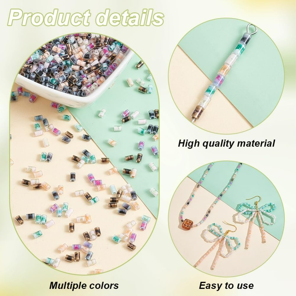 720pcs 6 Colors Tube Beads 24g - Embroidery Beads ulasan dan harga
