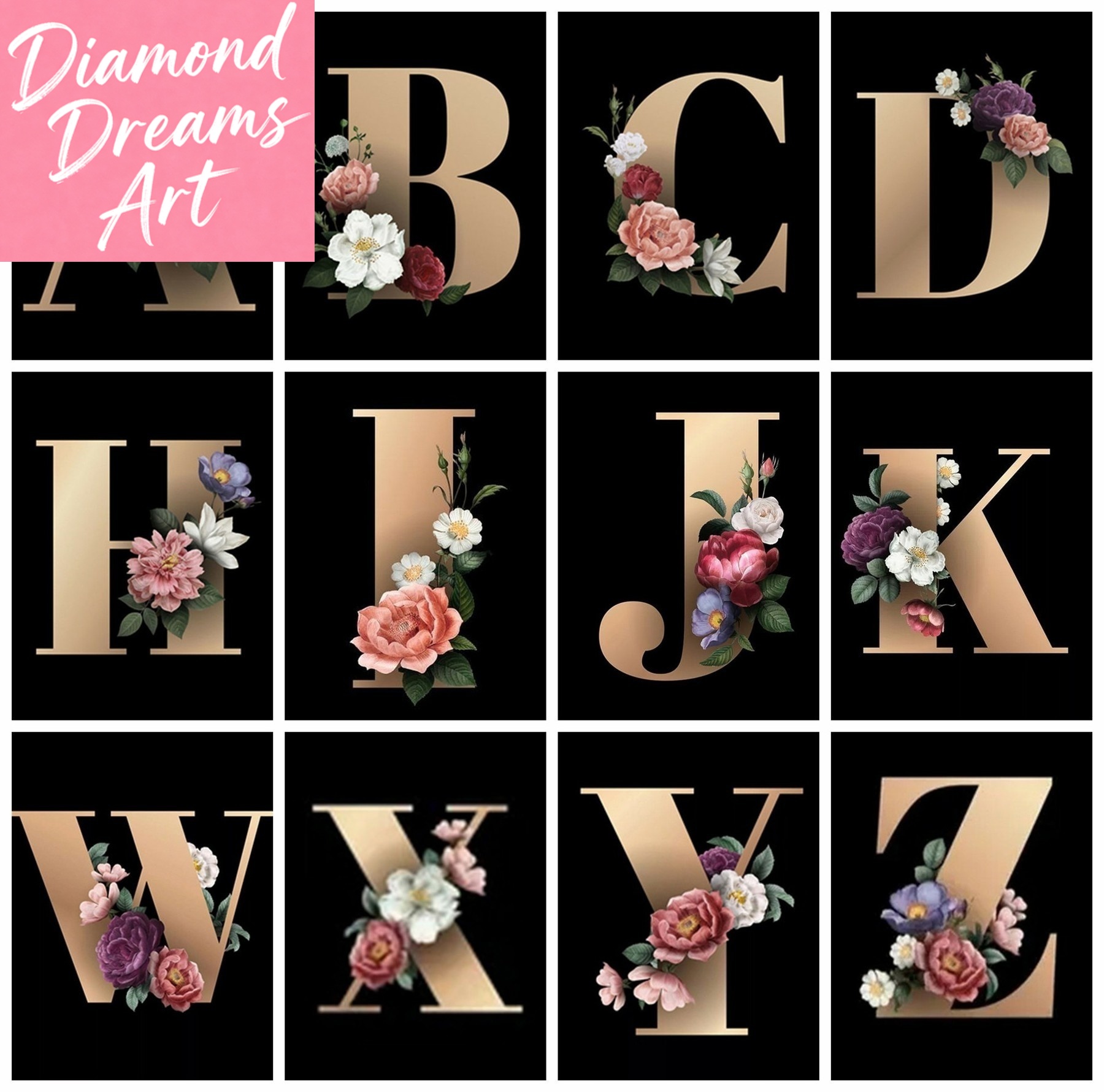 Frameless, Diamond Painting Ki - Embroidery Letter ulasan dan harga