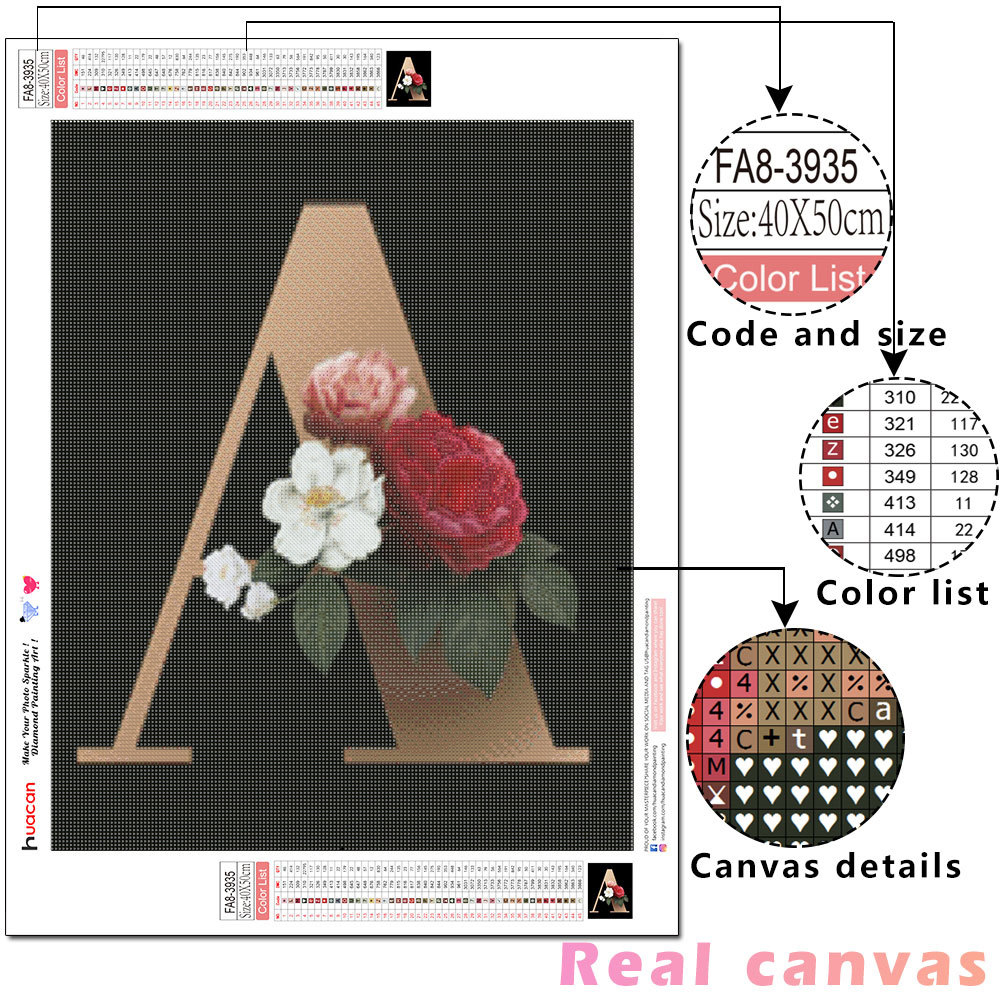 Frameless, Diamond Painting Ki - Embroidery Letter ulasan dan harga