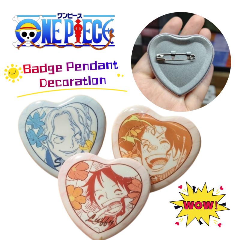 One Piece Luffy Ace Love Badge - Embroidery Love ulasan dan harga