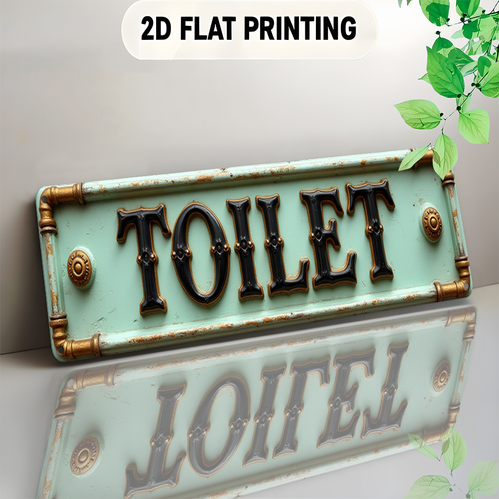 2D Flat, Vintage Toilet Sign - - Embroidery Wall Art ulasan dan harga