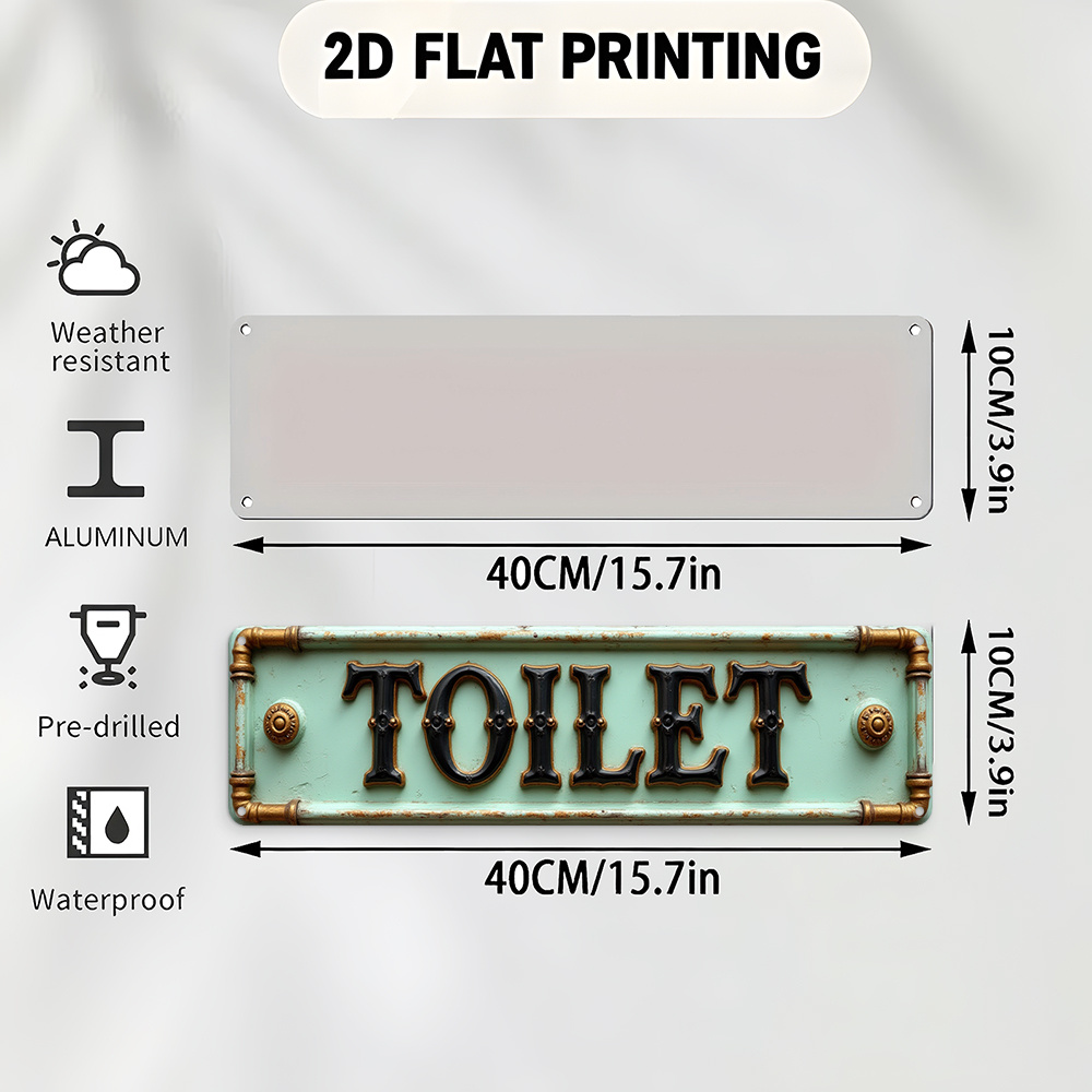 2D Flat, Vintage Toilet Sign - - Embroidery Wall Art ulasan dan harga