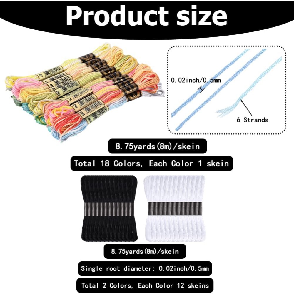 42 Skeins Polyester Embroidery - Embroidery Floss ulasan dan harga