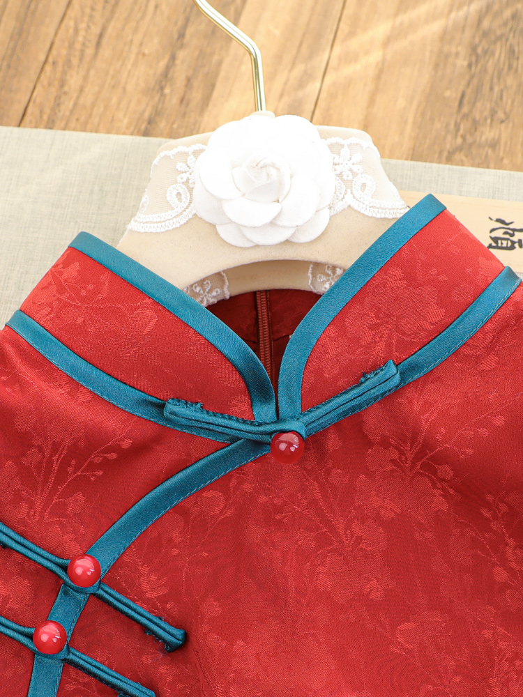 Red Floral Embroidery Short Sl - Embroidery Charm ulasan dan harga