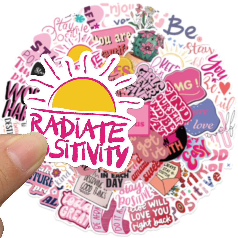 50pcs Pink Inspirational Phras - Embroidery Wall Art ulasan dan harga