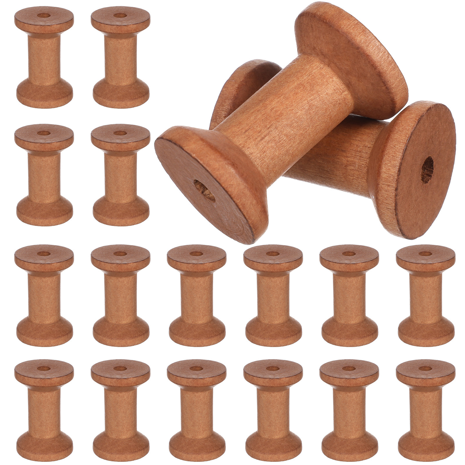 20Pcs Empty Wood Spools Thread - Embroidery Charm ulasan dan harga