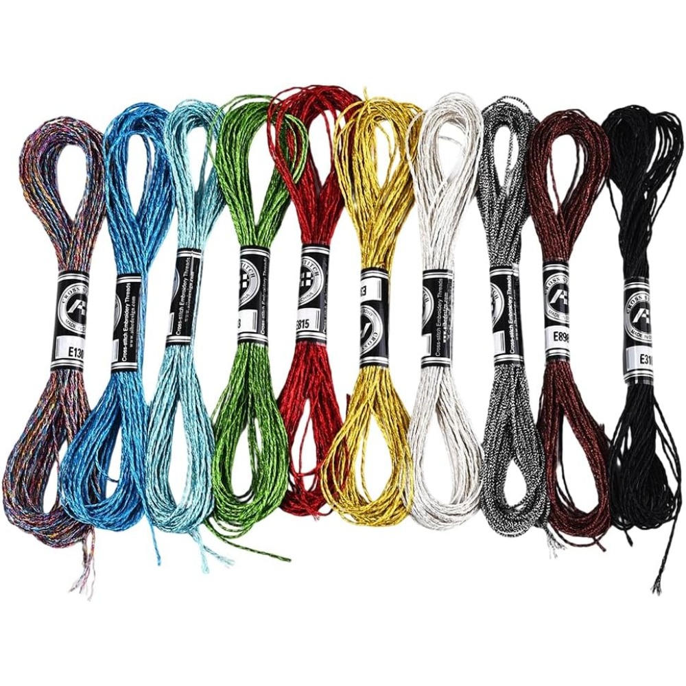 10 Skeins 10 Colors Metallic E - Embroidery Floss ulasan dan harga