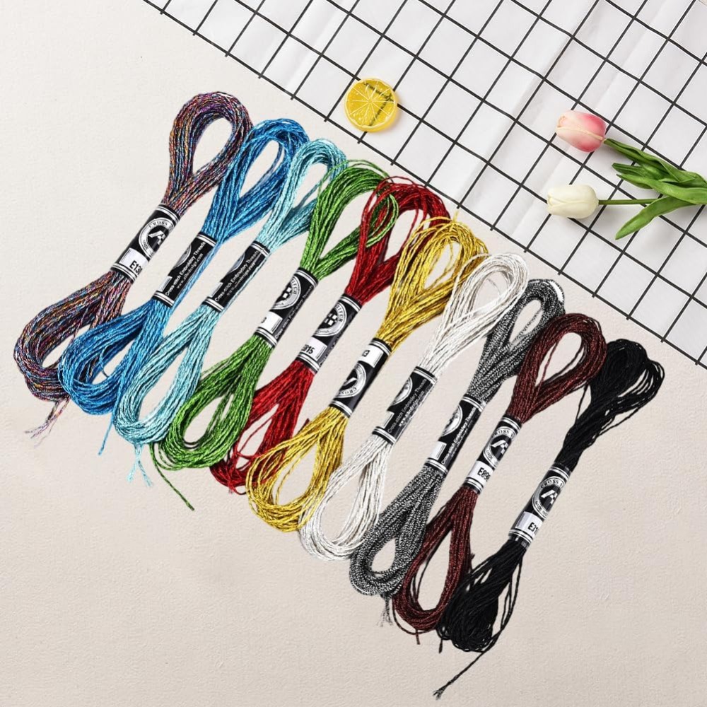 10 Skeins 10 Colors Metallic E - Embroidery Floss ulasan dan harga