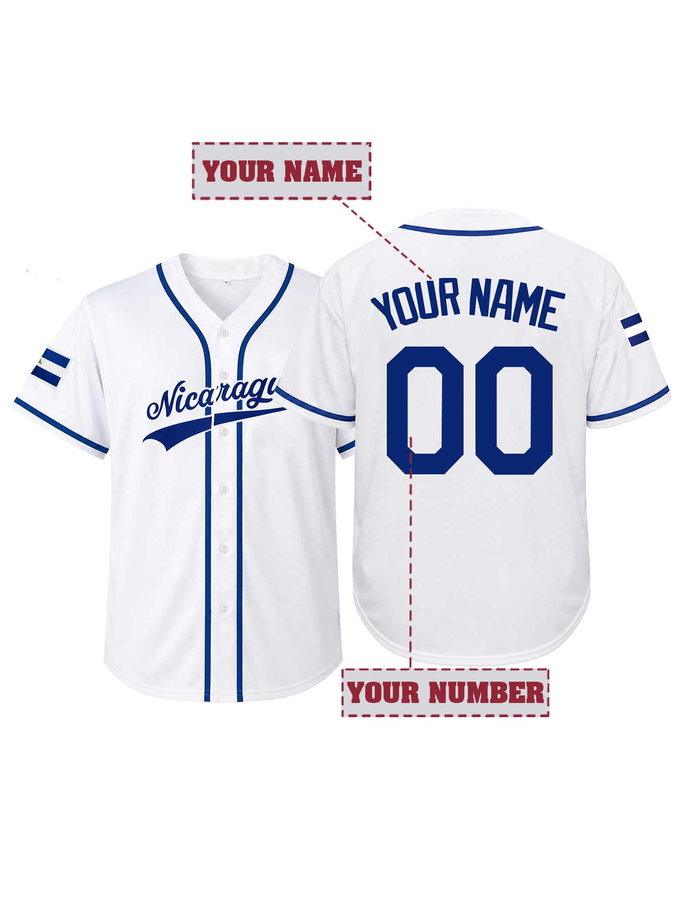 Custom Nicaragua Baseball Jers - Embroidery Jersey ulasan dan harga
